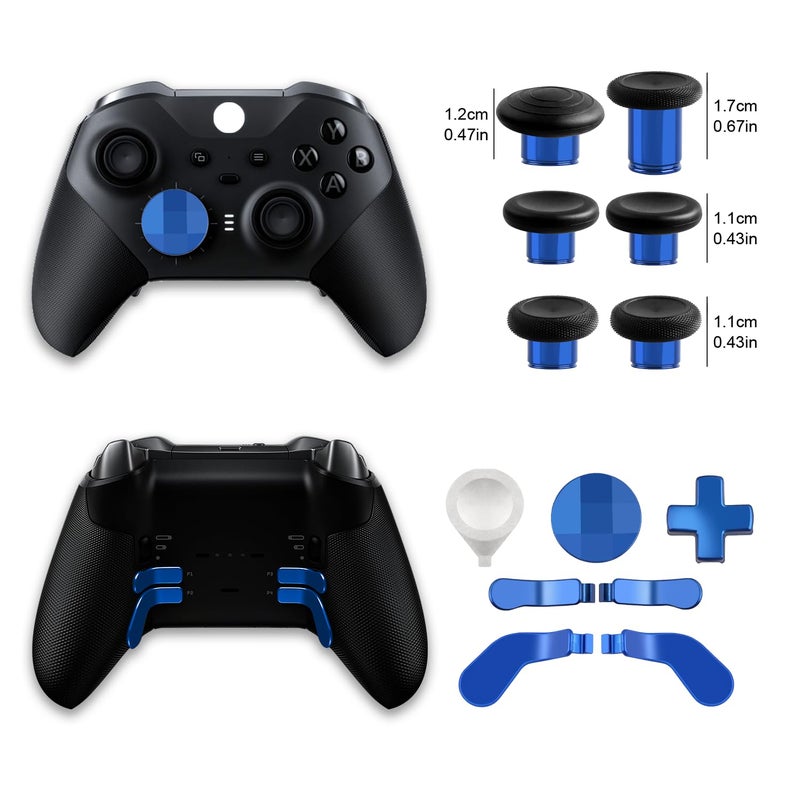 DTianSir 14 in 1 Metal Thumbsticks for Xbox Elite Wireless Controller Series 2,Gaming Accessory Replacement with 6 Swap Thumbsticks,4 Paddles,2 D-Pads,1 Bag,1 Tool - Image 3